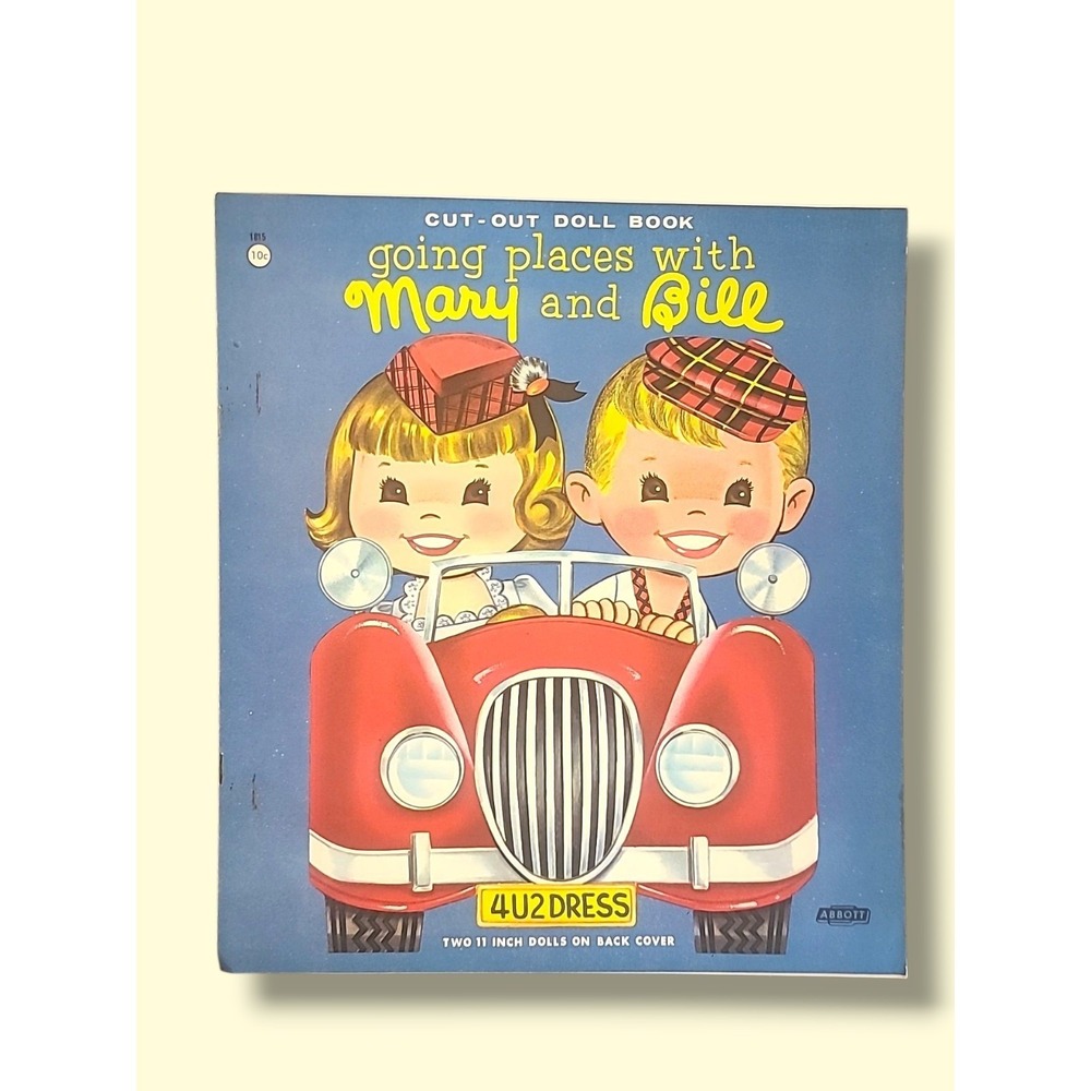 Going Places with Mary and Bill Paper Dolls Abbott 1950s Uncut Travel Theme